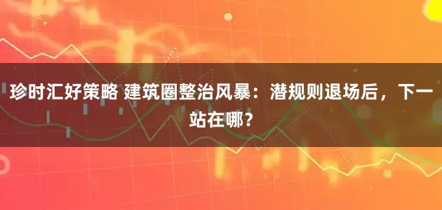 珍时汇好策略 建筑圈整治风暴：潜规则退场后，下一站在哪？