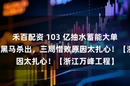 禾百配资 103 亿抽水蓄能大单落地，这两家黑马杀出，三局惜败原因太扎心！【浙江万峰工程】